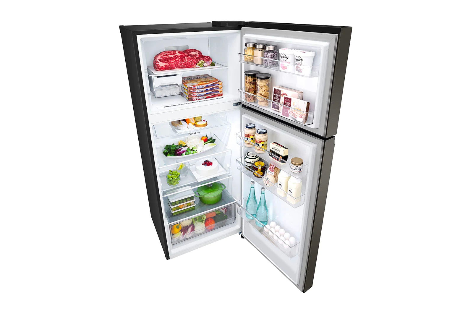 LG Kulkas 2 Pintu Nett 315ℓ / Gross 340ℓ Nett  dengan LINEAR Cooling™ dan Smart Inverter Compressor, Smart Diagnosis™, GN-B312PXGB